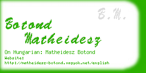 botond matheidesz business card